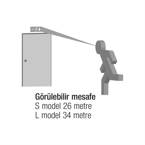 Çiftyüz Acil Çıkış Yönlendirme Armatürü L Seri 55 x 430 x 340mm