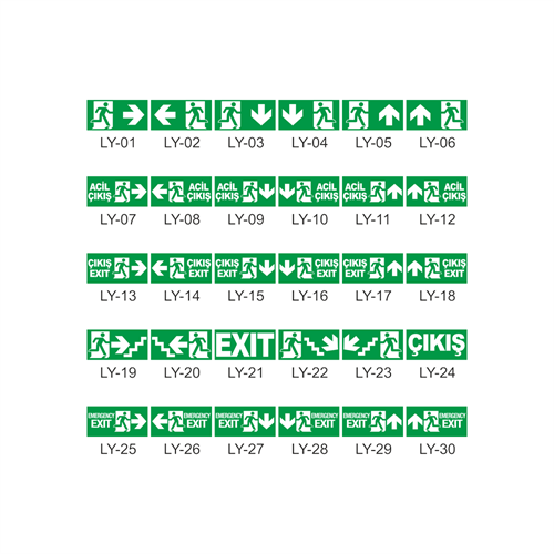 Çiftyüz Sıva Altı Acil Çıkış Yönlendirme Armatürü 110 x 360 x 75 mm