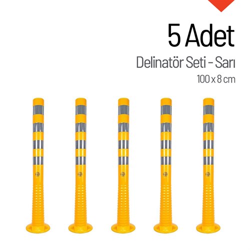 Delinatör 100 x 8 cm Sarı 5 Adet, Esnek Duba