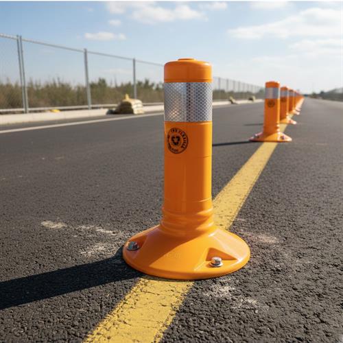 Yellow Delineator 30 x 8 cm TPE, With Adapter