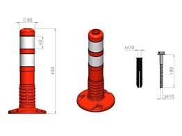 Delinatör 45 x 8 cm TPE, Esnek Duba