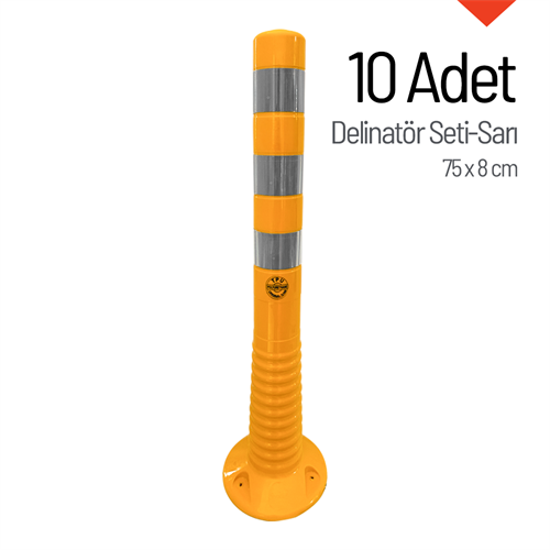 Delinatör 75 x 8 cm Sarı 10 Adet, Esnek Duba