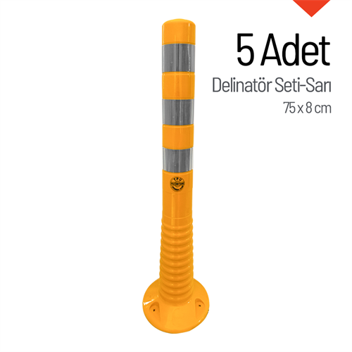 Delinatör 75 x 8 cm Sarı 5 Adet, Esnek Duba