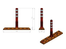 Plastic Road Separator with Delineator 100x80x20cm