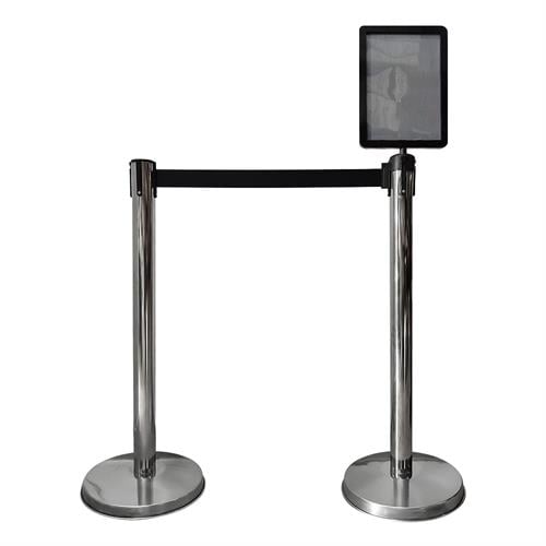 Dikey Bilgilendirme Panolu Yönlendirme Şerit Bariyer Seti - Paslanmaz