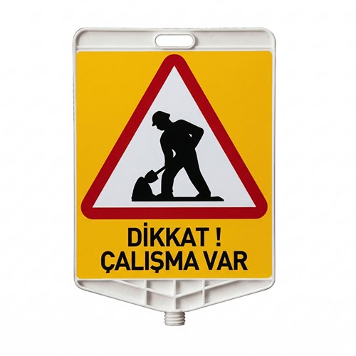 Dikkat Çalışma Var Dikdörtgen Levha Çift Taraf Baskı