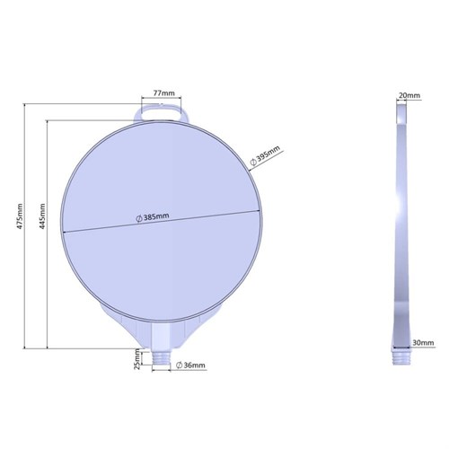 Dur Yuvarlak Ultra Levha Tek Taraf Baskı Ø 38 cm