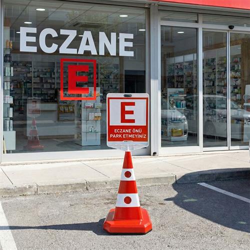 Eczane Önü Park Yapılmaz Çift Taraf Baskı Ultra Kedi Gözlü Ağırlıklı Trafik Koni Trafik Dubası