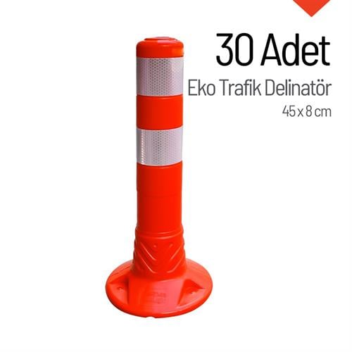 Eko Trafik Delinatörü 45 x 8 cm, Esnek Duba 30 Adet