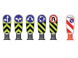 Flexible Refuge Head Bollard 300 x 1000 mm (Go Right - Go Left)