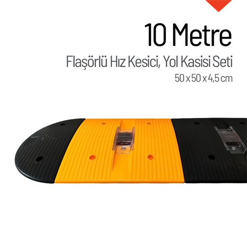 Flaşörlü Yol Kasisi Kapaklı Set - 10 Metre