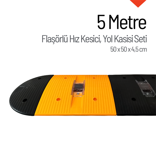 Flaşörlü Yol Kasisi Kapaklı Set - 5 Metre 