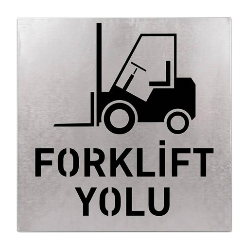 Forklift Yolu Boyama Şablonu - Galvaniz Sac Levha 100x100cm