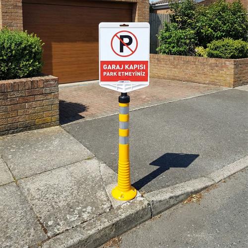 Garaj Kapısı Park Etmeyiniz Çift Taraf Baskı Sarı Delinatör Seti 