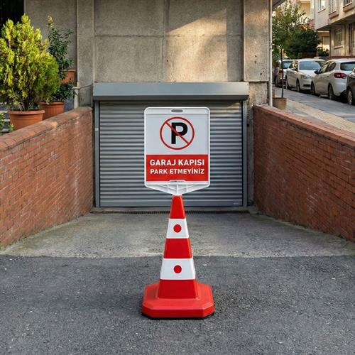 Garaj Kapısı Park Etmeyiniz Ultra Kedi Gözlü Trafik Koni Seti Trafik Dubası