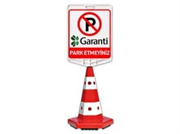 Garanti Bankası Logo Çift Taraf Baskı Trafik Koni Seti Trafik Dubası