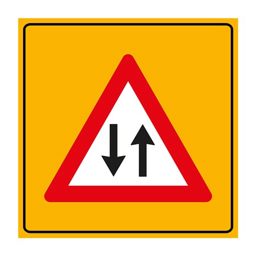 İki Yönlü Trafik Levhası 90x90 cm T-19