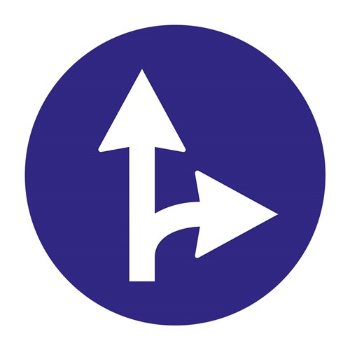 İleri Ve Sağa Mecburi Yön Levhası TT-35d