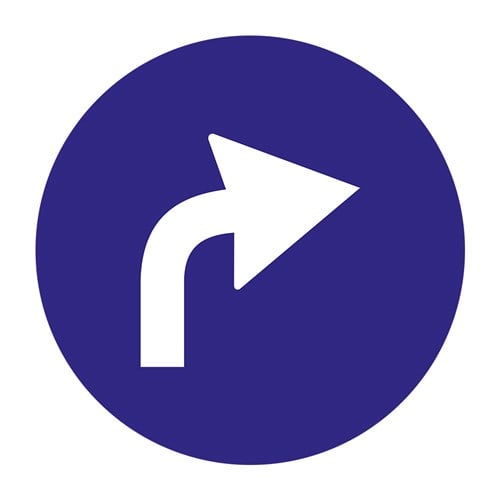 İleriden Sağa Mecburi Yön Levhası TT-35g