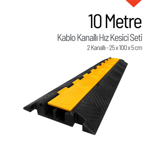 Kablo Kanallı Hız Kesici Seti 10 Metre - 2 Kanallı 25 x 100 x 5 cm