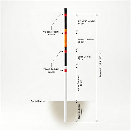 Kar Direği 3 Metre / Ø 60 mm / 2 mm