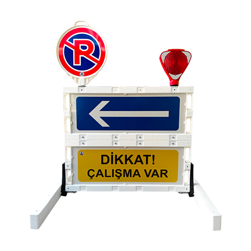 Katlanır Uyarı Levhalı Bariyer 100x91cm
