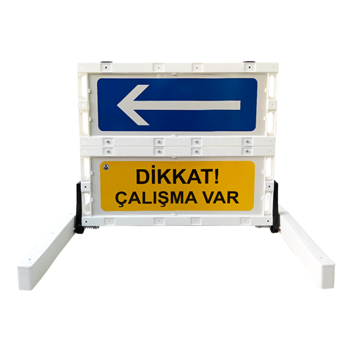 Katlanır Uyarı Levhalı Bariyer 100x91cm