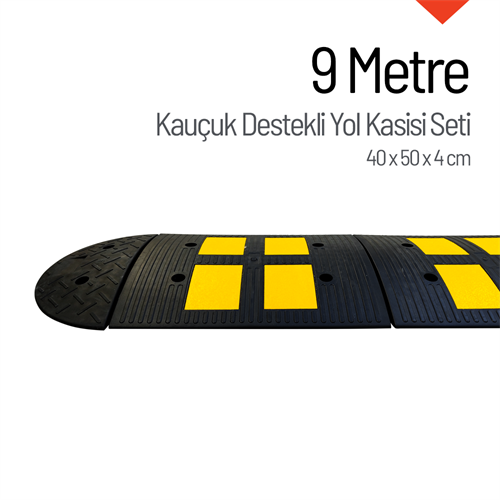 Kauçuk Destekli Yol Kasisi, Hız Kesici 9 Metre Set