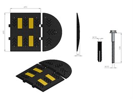 Kauçuk Hız Kesici, Yol Kasisi 60 x 50 x 4,5 cm