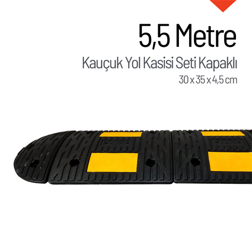 Kauçuk Hız Kesici Set Kapaklı, Yol Kasisi 5,5 metre - EKO