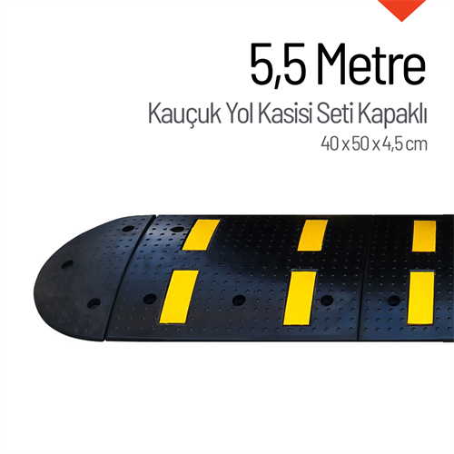 Kauçuk Hız Kesici Kapaklı Set, Yol Kasisi 5,5 Metre