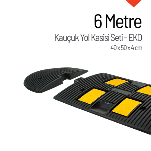 Kauçuk Hız Kesici, Yol Kasisi 4 Bantlı - 6 Metre Set