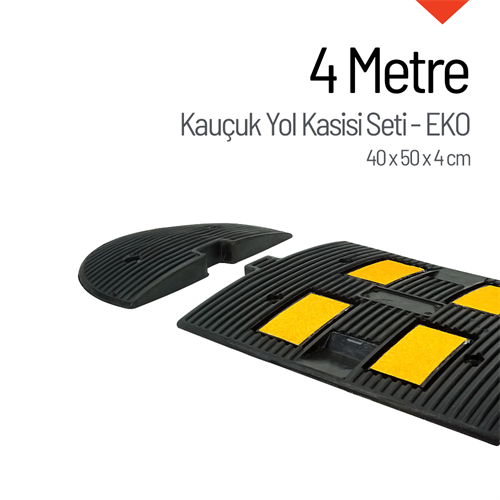 Kauçuk Hız Kesici, Yol Kasisi 4 Bantlı - 4 Metre Set