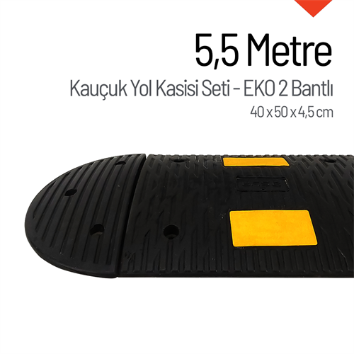 Kauçuk Hız Kesici, Yol Kasisi - EKO 2 Bantlı - 5,5 Metre Set