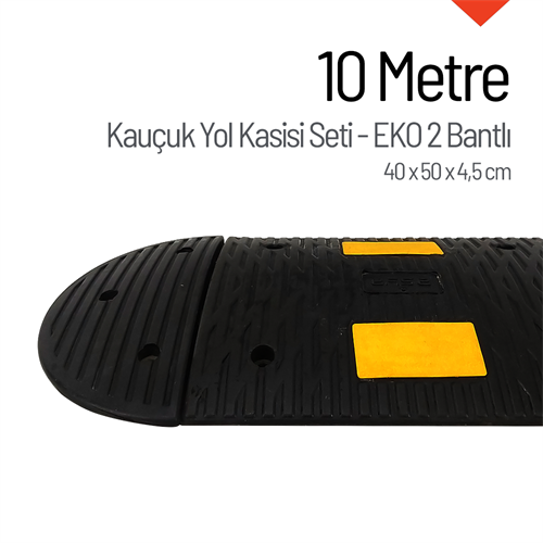 Kauçuk Hız Kesici, Yol Kasisi - EKO 2 Bantlı - 10 Metre Set
