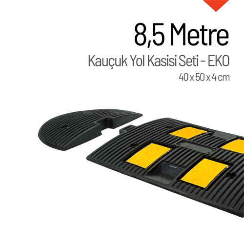 Kauçuk Hız Kesici, Yol Kasisi 4 Bantlı - 8,5 Metre Set