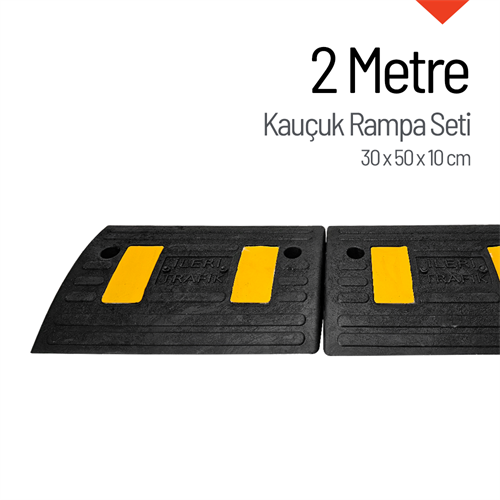 Kauçuk Kablo Kanallı Otopark Rampası - 2 Metre Set