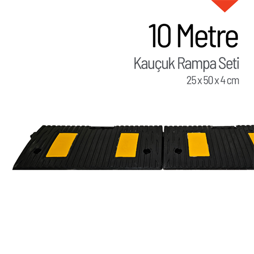 Kauçuk Rampa, Otopark Rampası, Kaldırım Rampası 25 x 50 x 4 cm 10 Metre