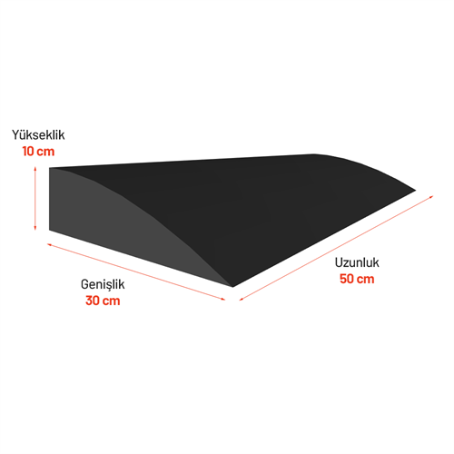 Kauçuk Kablo Kanallı Otopark Rampası 30 x 50 x 10 cm