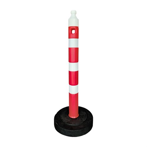 Kauçuk Tabanlı Kırmızı Uyarı Dikmesi, 3 Reflektifli - 100 x 9 cm