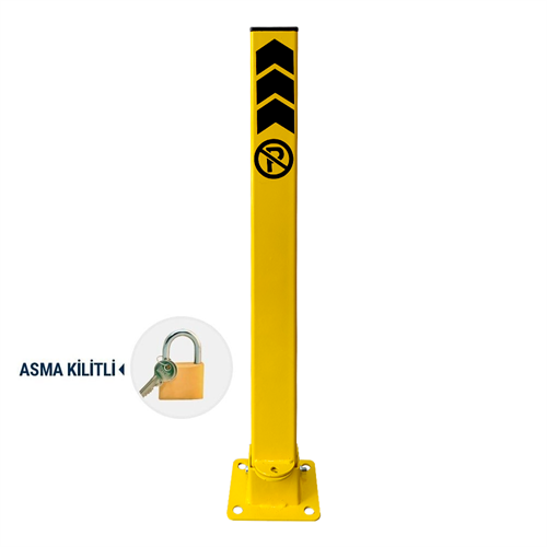 Kilitli Otopark Direği 60 cm, Yatar Tip Park Bariyeri (Asma Kilit Dahil) 3 Adet