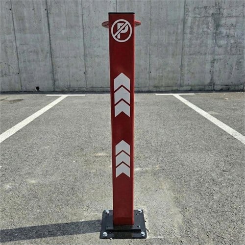 Kırmızı Kilitli Otopark Direği 75 cm, Çıkan Tip Kızaklı Park Bariyeri
