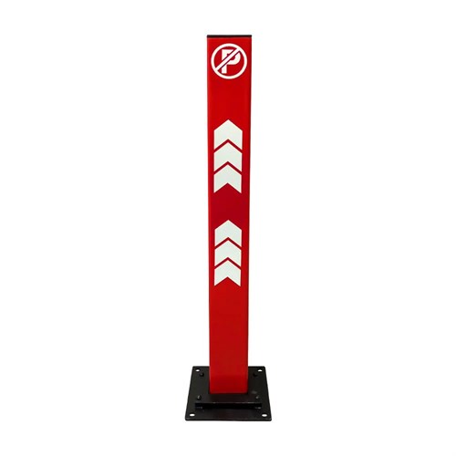 Kırmızı Kilitli Otopark Direği 75 cm, Çıkan Tip Kızaklı Park Bariyeri