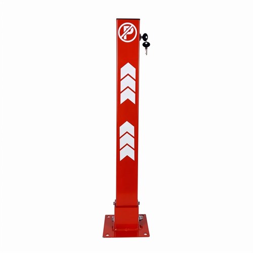 Kırmızı Kilitli Otopark Direği 75 cm, Yatar Tip Park Bariyeri