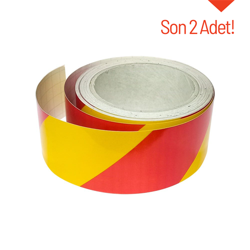 Kırmızı - Sarı Reflektif Bant, Reflektif Şerit 5 cm x 10 m