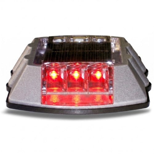 Kırmızı Solar Çakar Yol Butonu, Poliüretan Taban