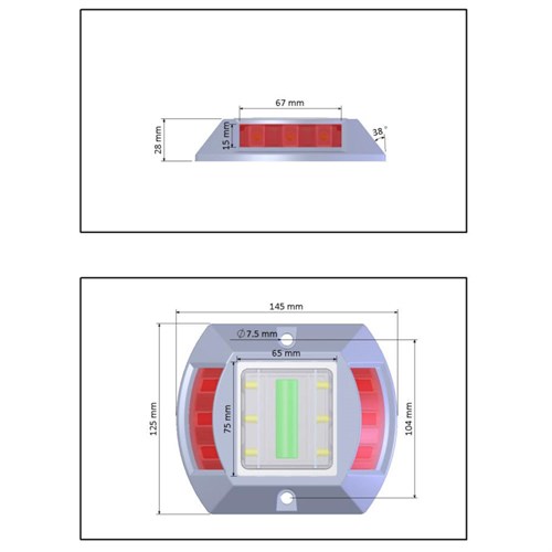 Kırmızı Solar Yol Butonu 3+3 Ledli
