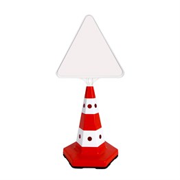 Klasik Kedi Gözlü Ağırlıklı Boş Levhalı Trafik Koni Seti Trafik Dubası (Üçgen)