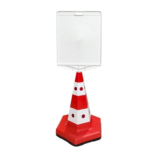 Klasik Kedi Gözlü Ağırlıklı Boş Levhalı Trafik Koni Seti Trafik Dubası (Dikdörtgen)