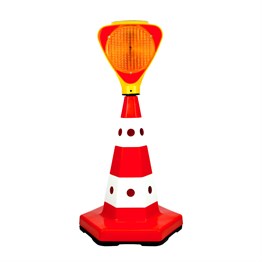 Klasik Kedi Gözlü Trafik Konisi 50 cm Ağırlıklı Trafik Dubası